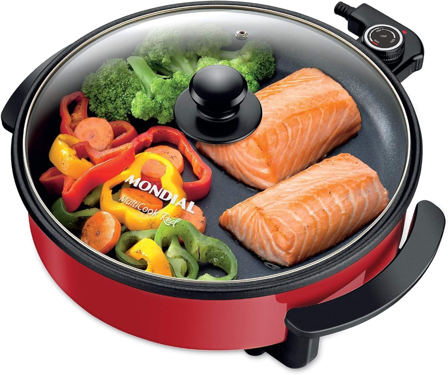 Panela Eltrica Redonda, Mondial, Vermelho, 1200W, 220V - PE-28 | Melhor Preço na Amazon